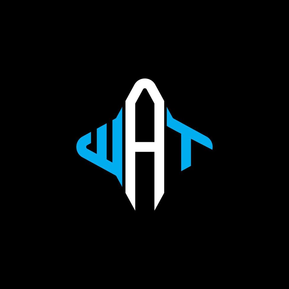 design criativo do logotipo da carta wat com gráfico vetorial vetor