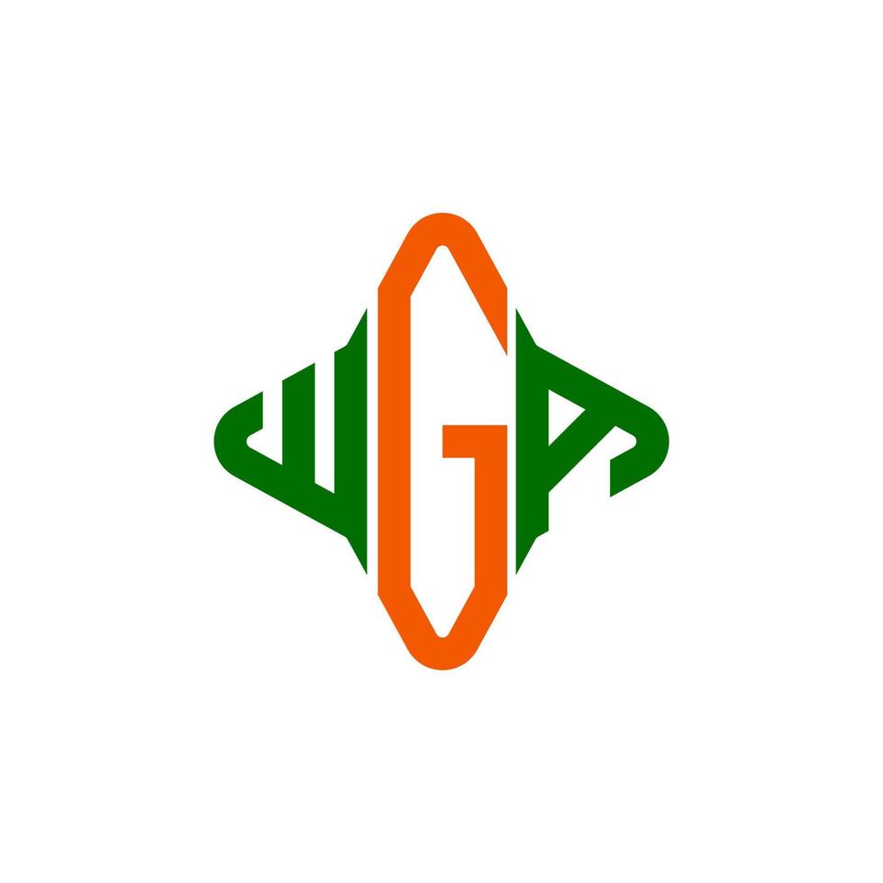 design criativo do logotipo da carta wga com gráfico vetorial vetor