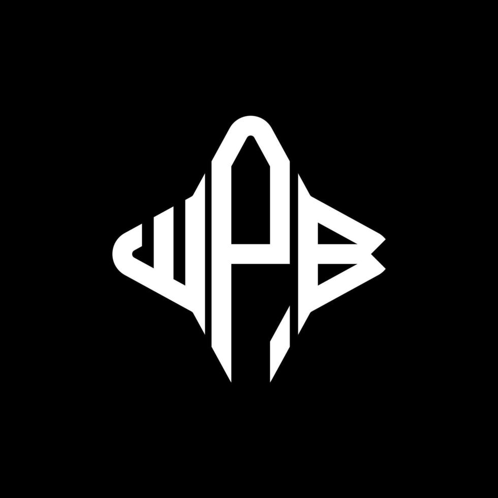 design criativo de logotipo de carta wpb com gráfico vetorial vetor