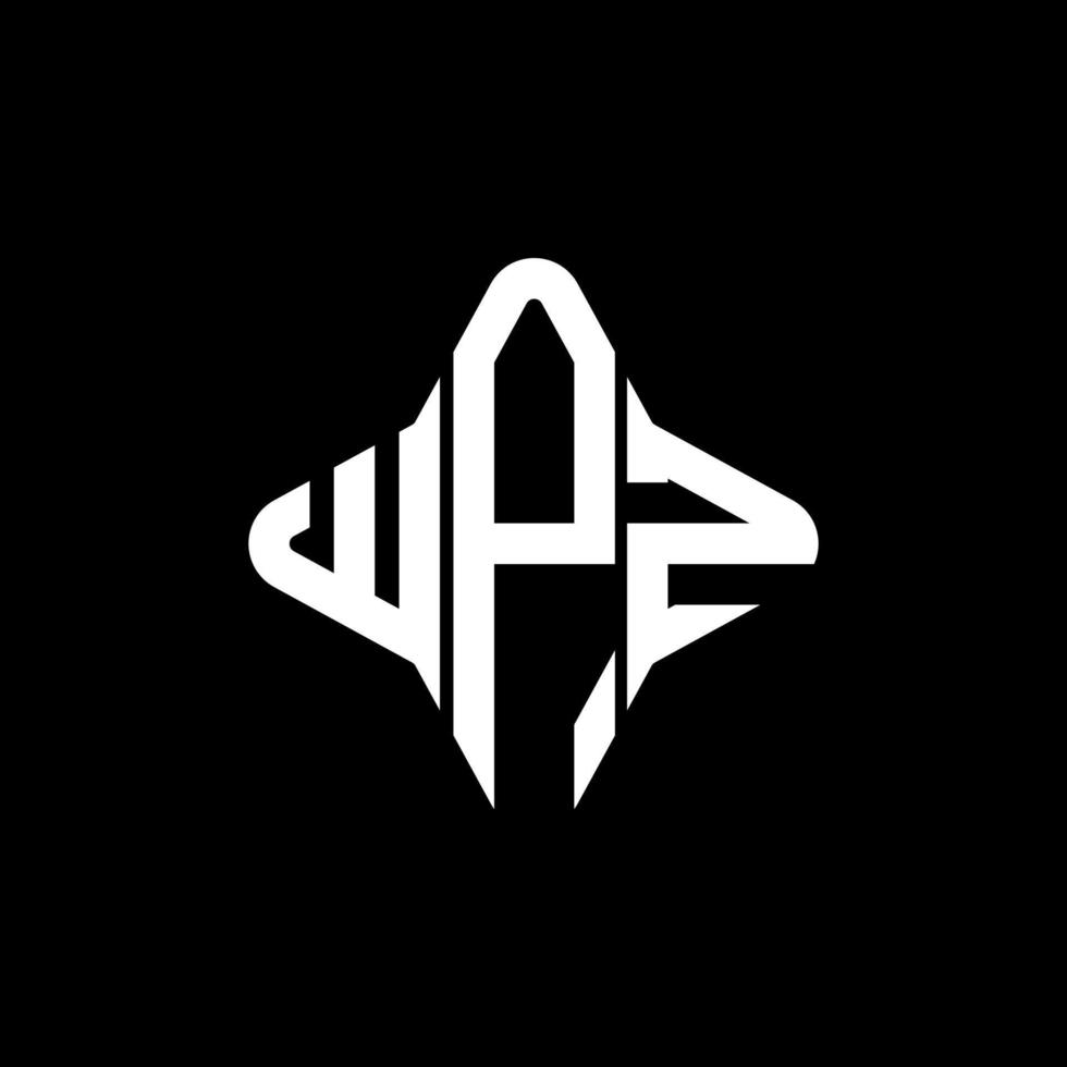 design criativo do logotipo da carta wpz com gráfico vetorial vetor