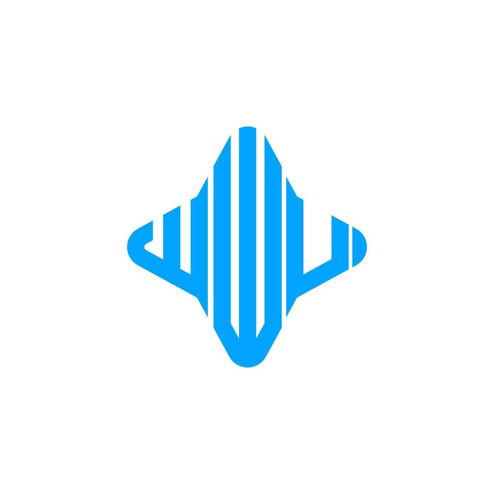 design criativo do logotipo da carta wwu com gráfico vetorial vetor