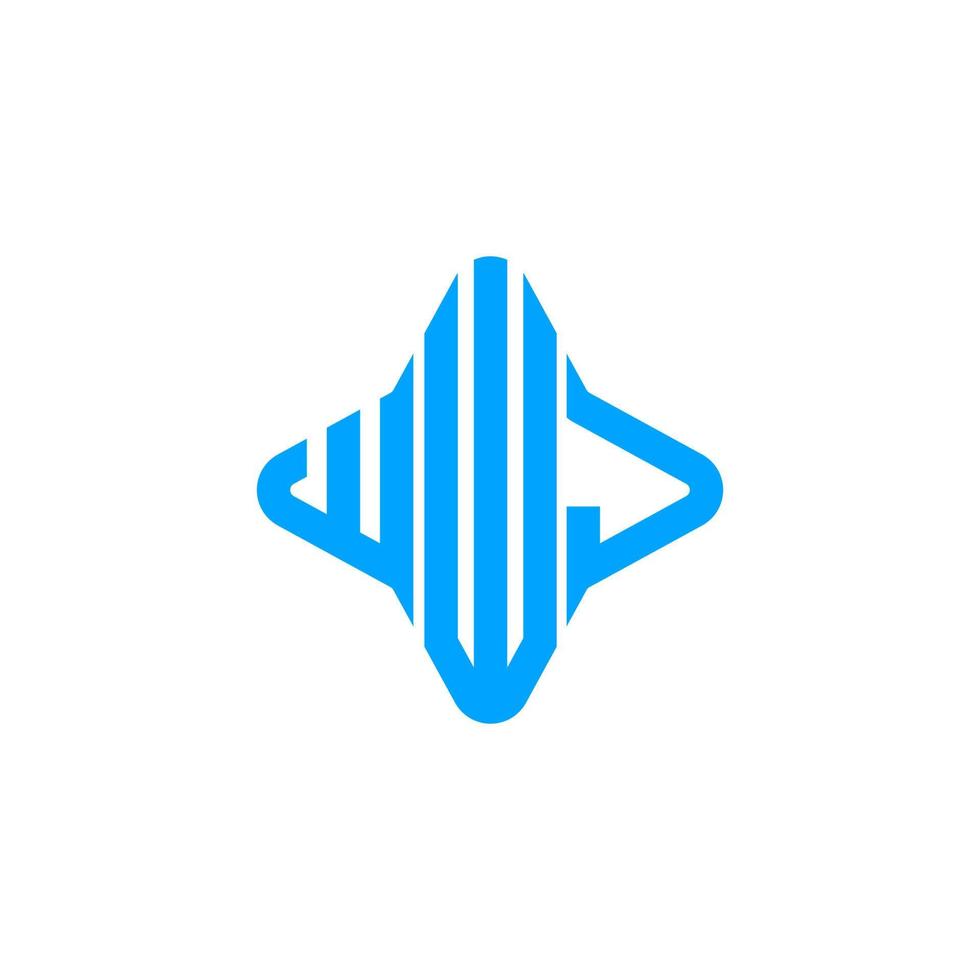 design criativo do logotipo da carta wwj com gráfico vetorial vetor