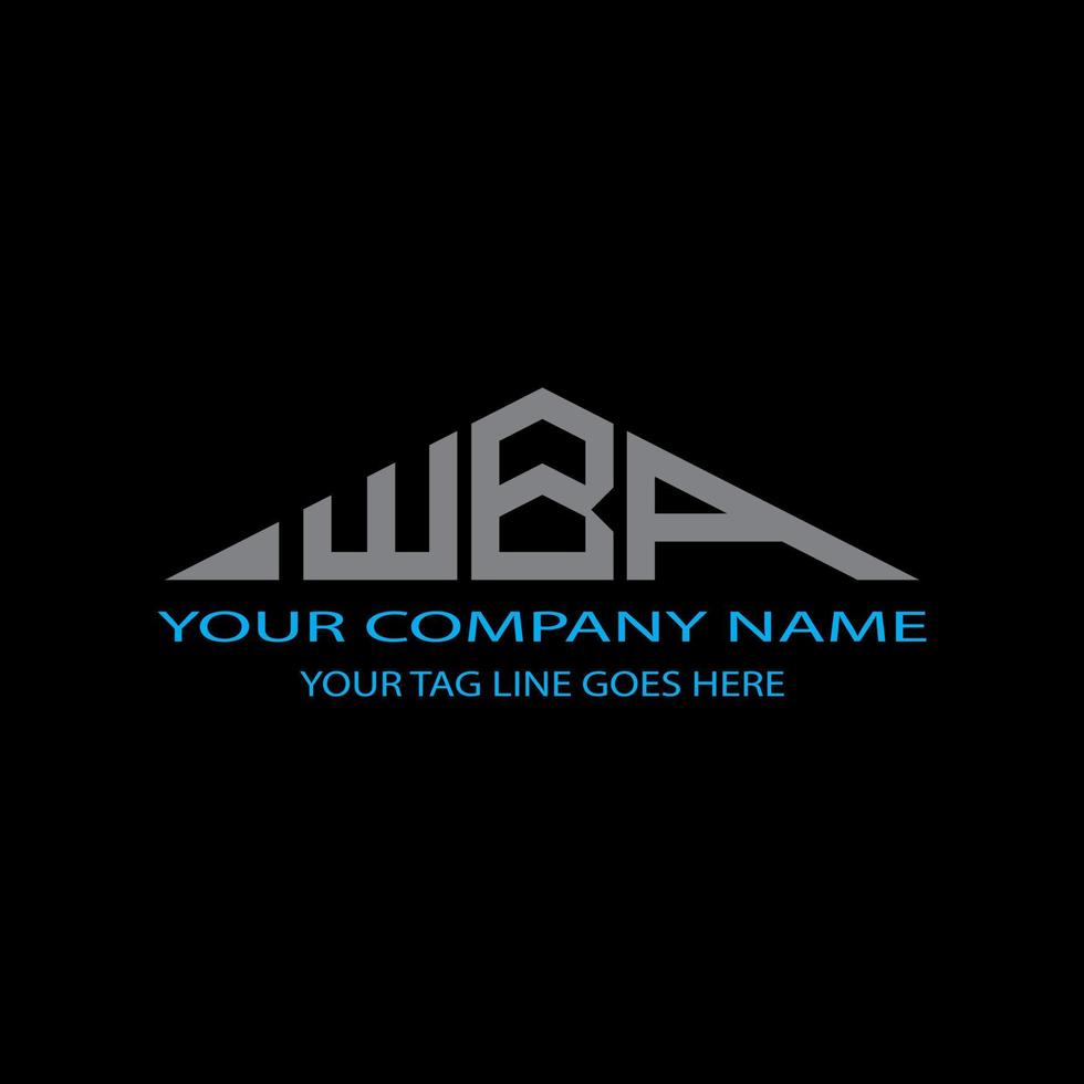 design criativo de logotipo de carta wba com gráfico vetorial vetor