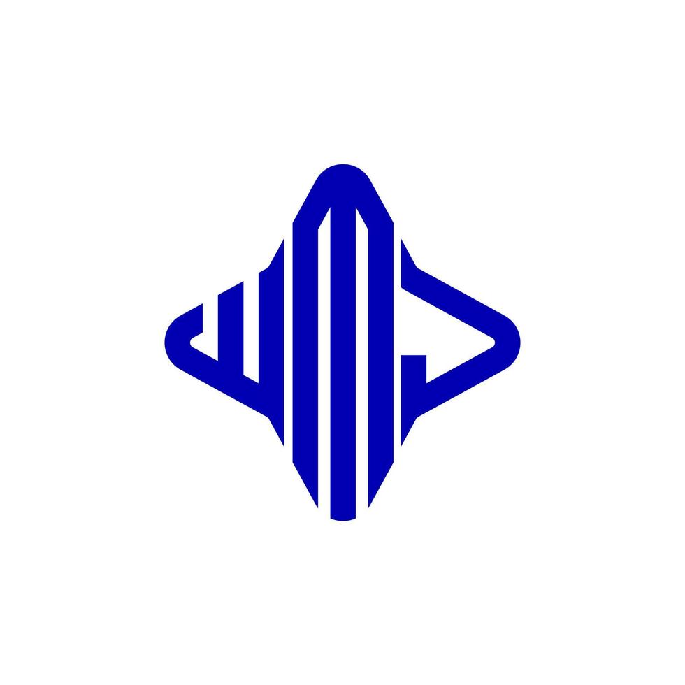 design criativo do logotipo da carta wmj com gráfico vetorial vetor