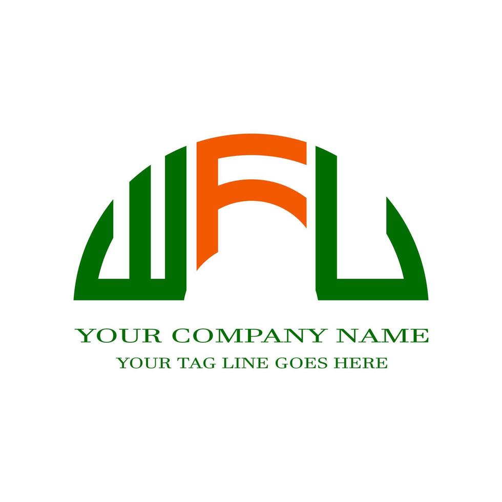design criativo do logotipo da carta wfu com gráfico vetorial vetor