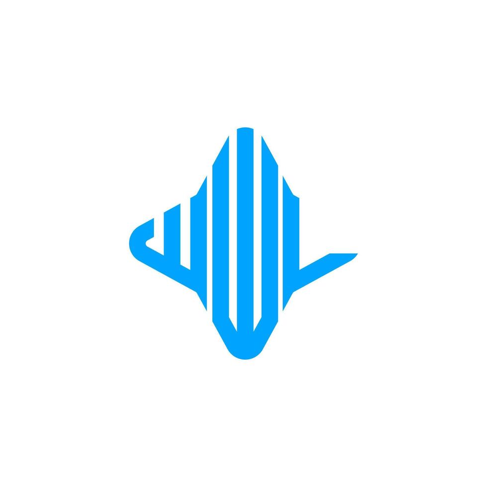 design criativo do logotipo da carta wwl com gráfico vetorial vetor