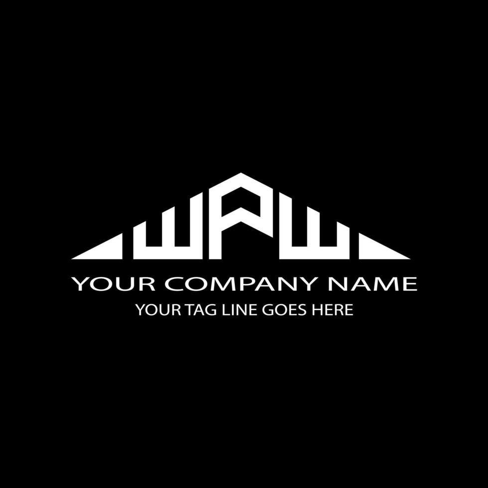design criativo de logotipo de carta wpw com gráfico vetorial vetor