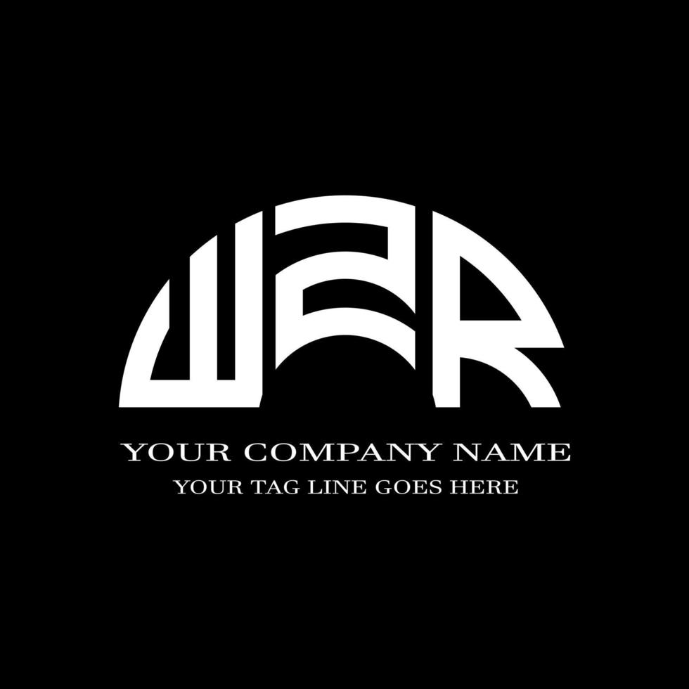 design criativo do logotipo da carta wzr com gráfico vetorial vetor