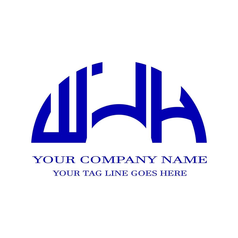 design criativo do logotipo da carta wjh com gráfico vetorial vetor