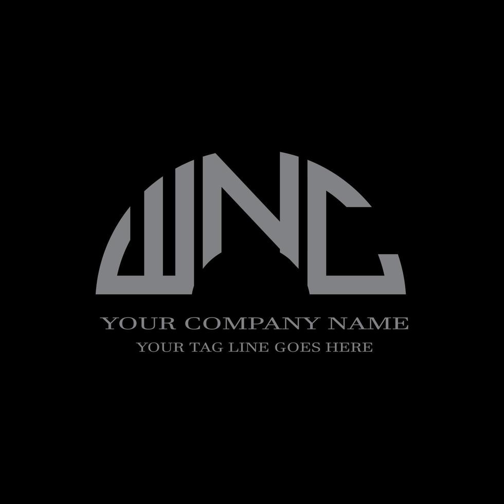 design criativo do logotipo da carta wnc com gráfico vetorial vetor