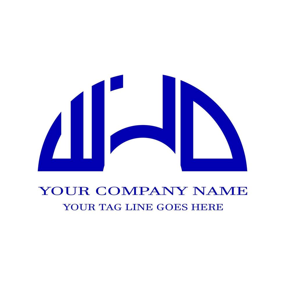 design criativo do logotipo da carta wjd com gráfico vetorial vetor