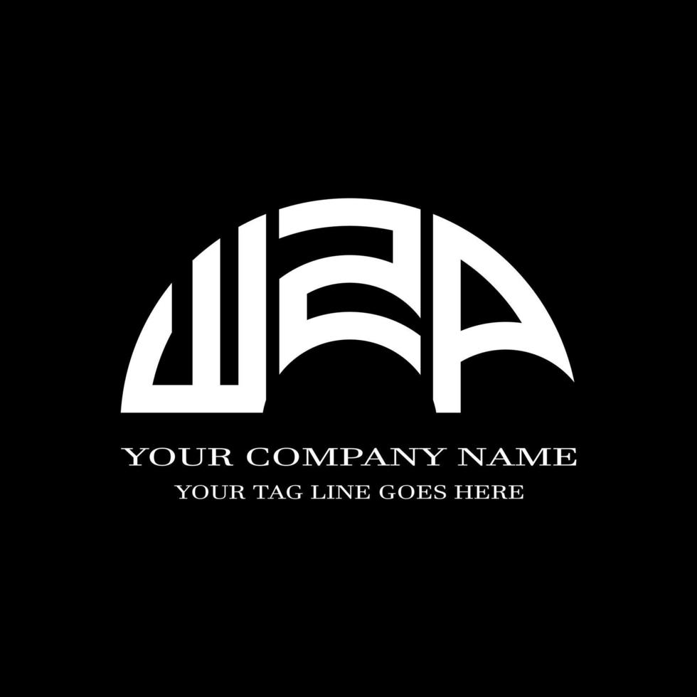 design criativo de logotipo de carta wzp com gráfico vetorial vetor