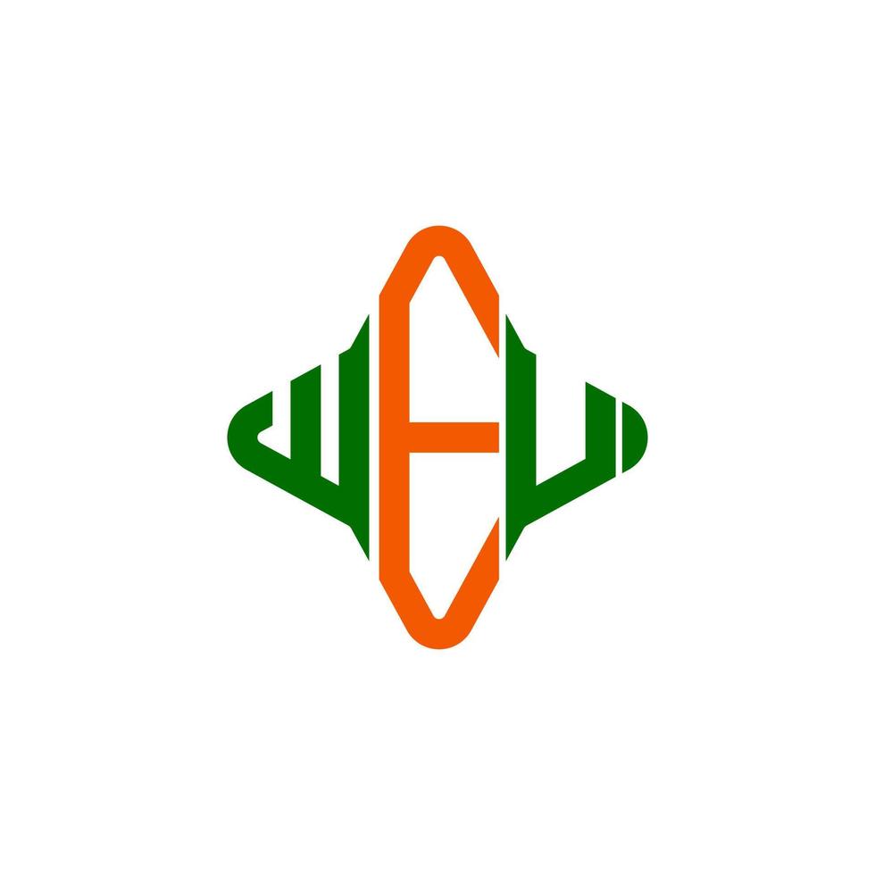 design criativo do logotipo da carta weu com gráfico vetorial vetor