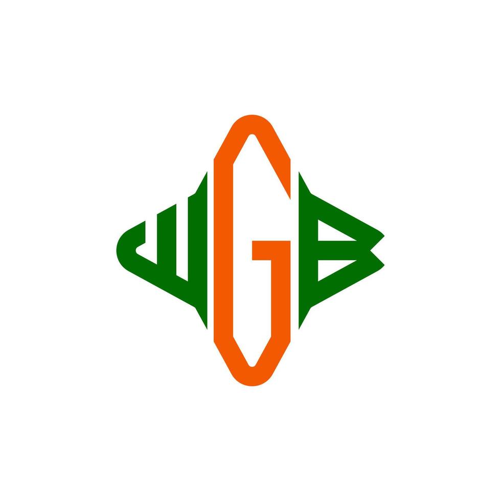 design criativo do logotipo da carta wgb com gráfico vetorial vetor