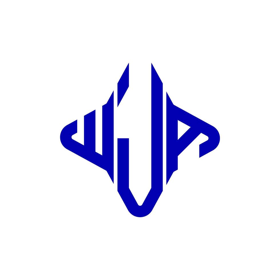 design criativo do logotipo da carta wja com gráfico vetorial vetor