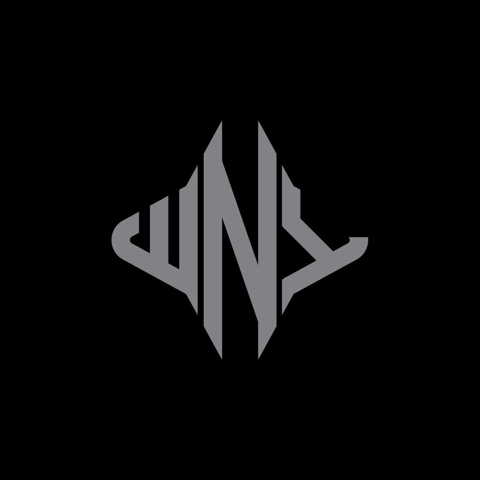 design criativo do logotipo da carta wny com gráfico vetorial vetor