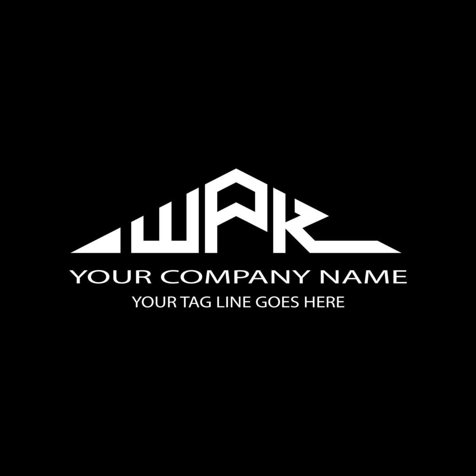 design criativo de logotipo de carta wpk com gráfico vetorial vetor