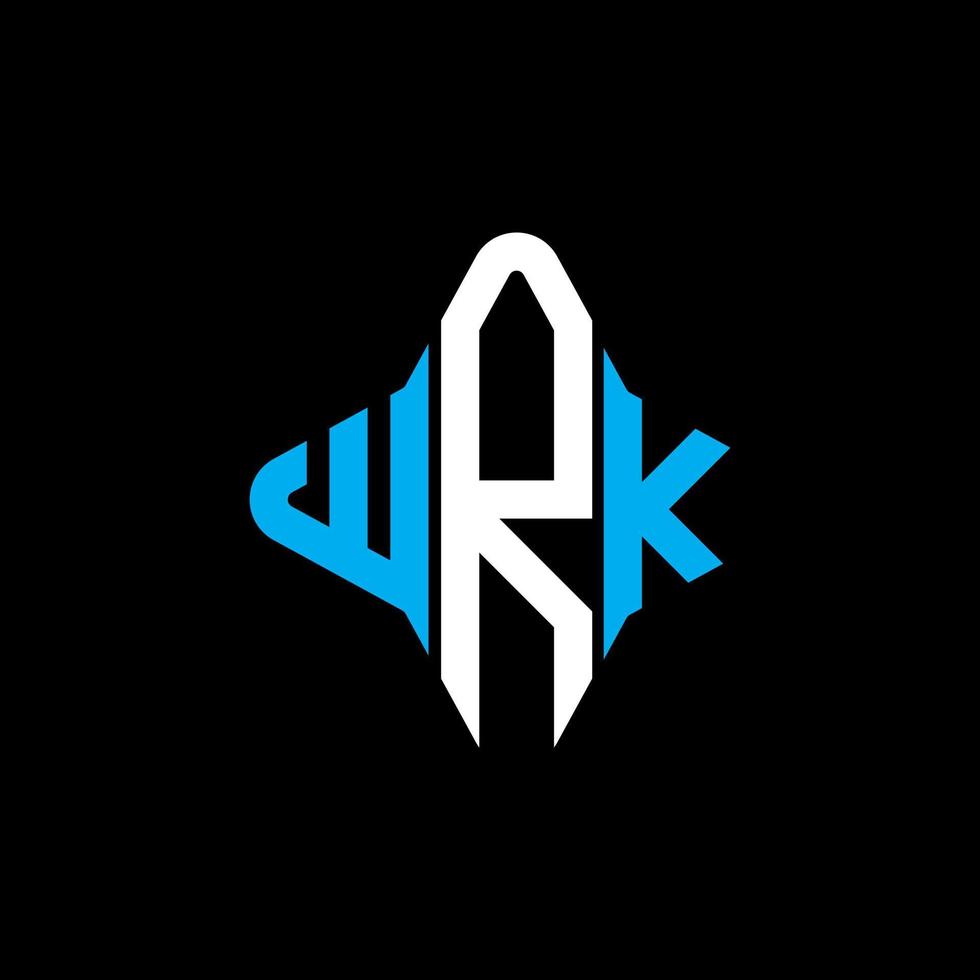 design criativo de logotipo de carta wrk com gráfico vetorial vetor