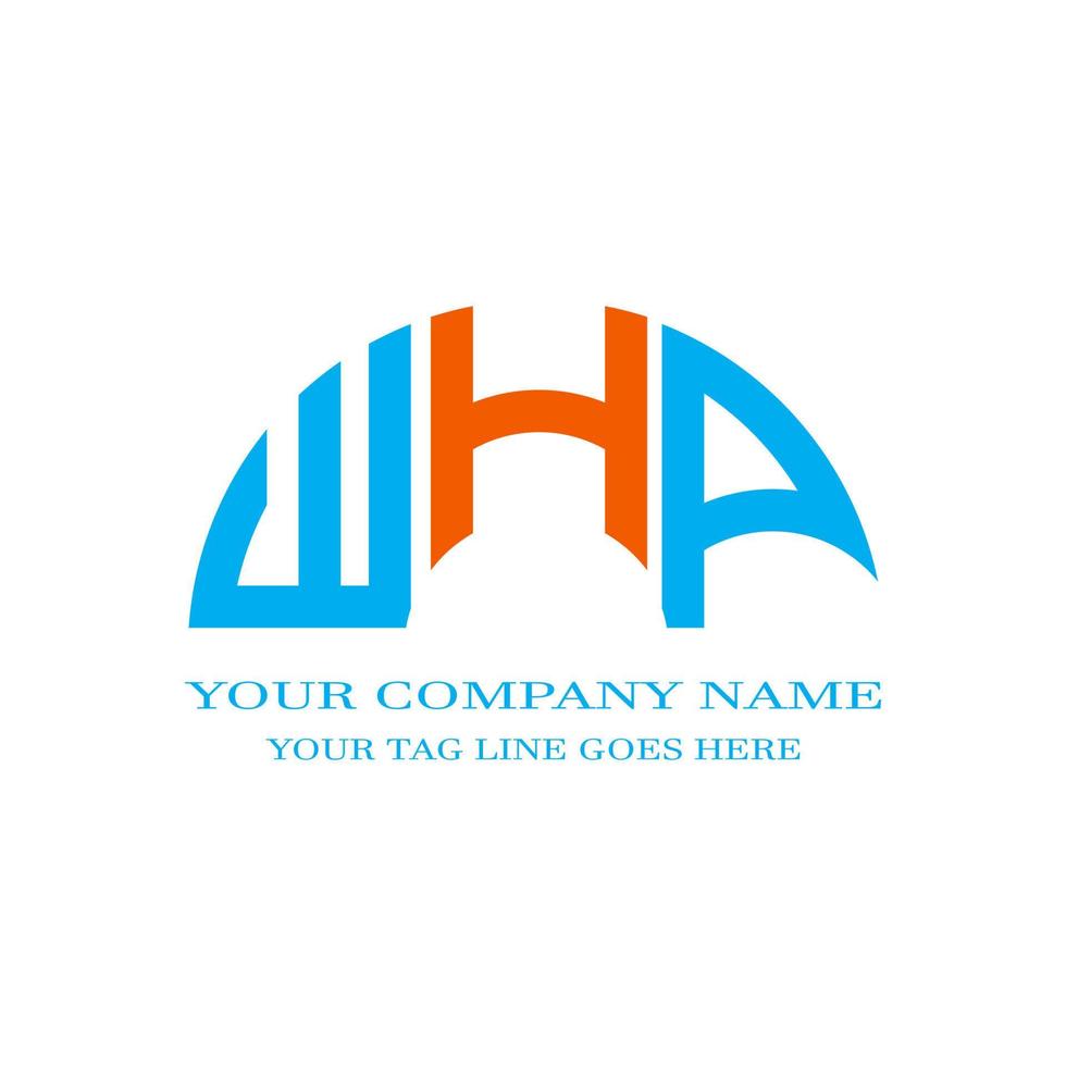design criativo do logotipo da carta whp com gráfico vetorial vetor