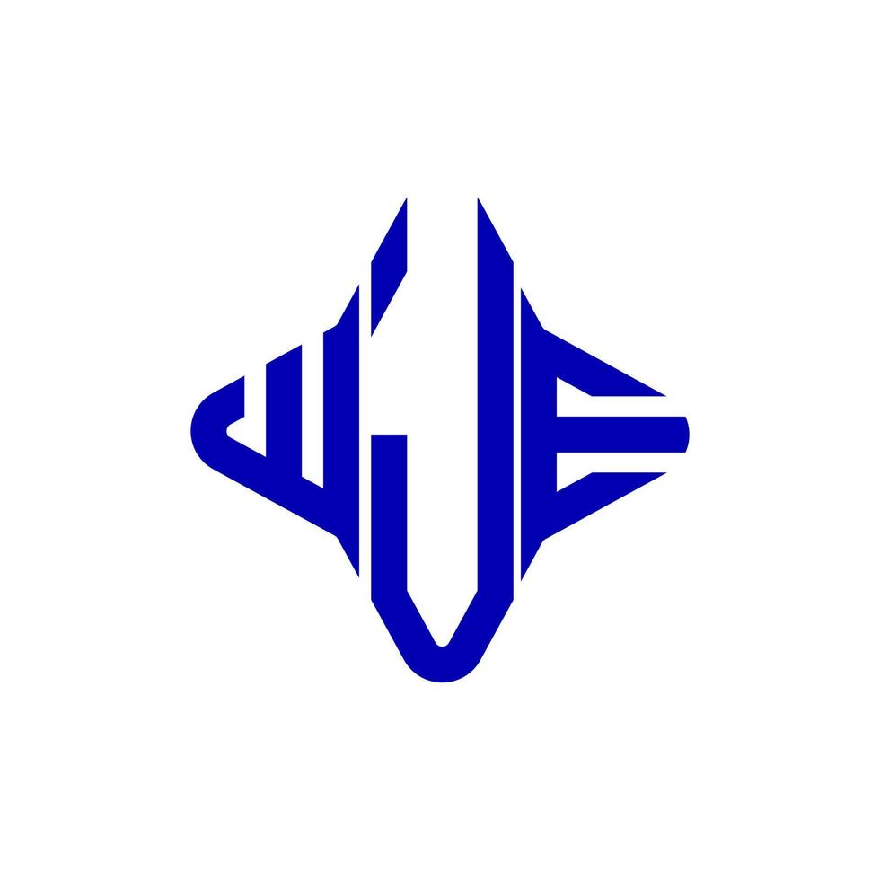 design criativo do logotipo da carta wje com gráfico vetorial vetor