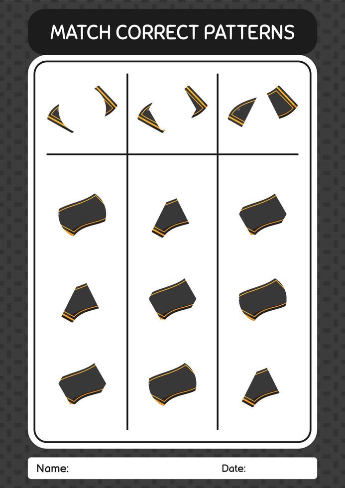 jogo padrão de correspondência com tapete de oração. planilha para crianças pré-escolares, folha de atividades para crianças vetor