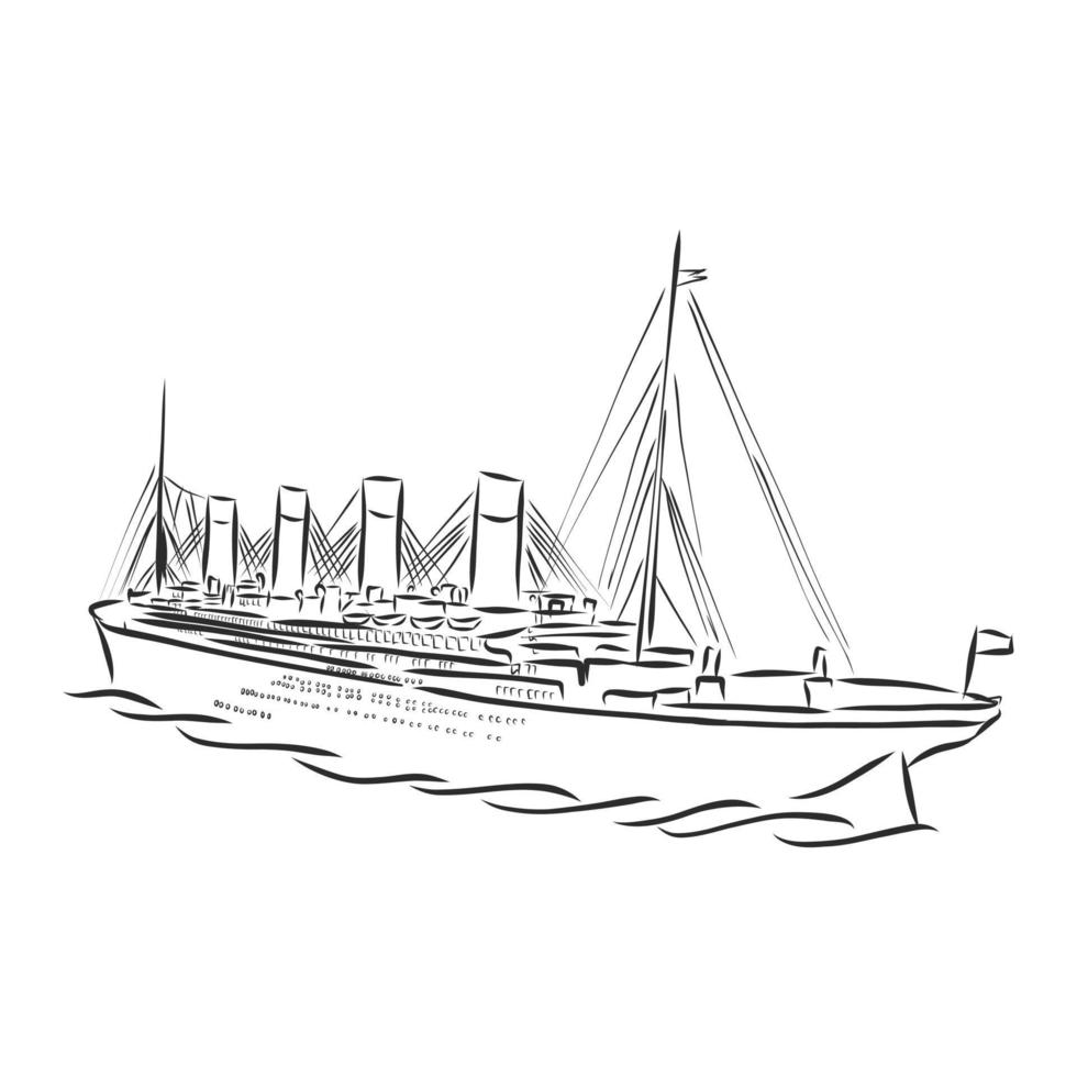 desenho vetorial de barco a vapor vetor