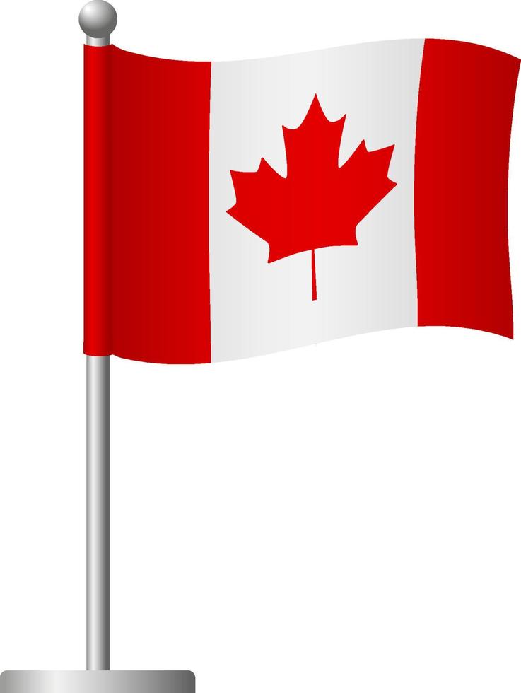 bandeira do canadá no ícone do poste vetor