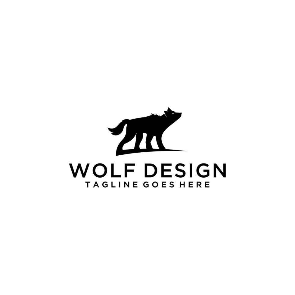 modelo de design de logotipo de conceito criativo lobo vetor