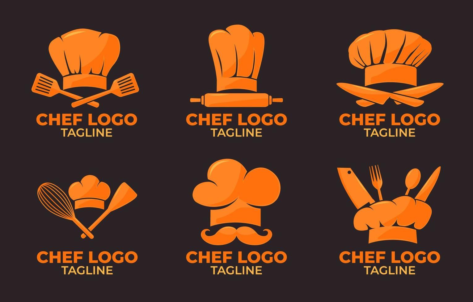 conjunto de logotipo do chef vetor