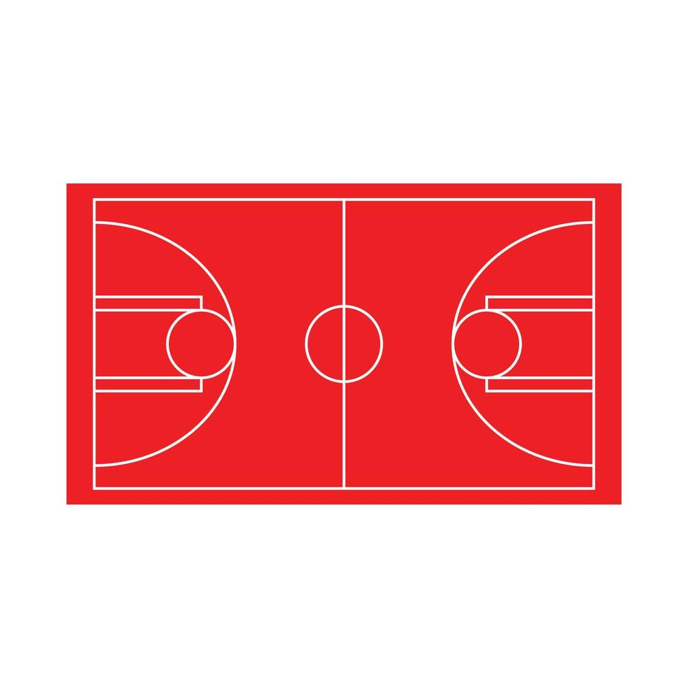 ícone de quadra de basquete de vetor vermelho eps10 em estilo moderno moderno plano simples isolado no fundo branco