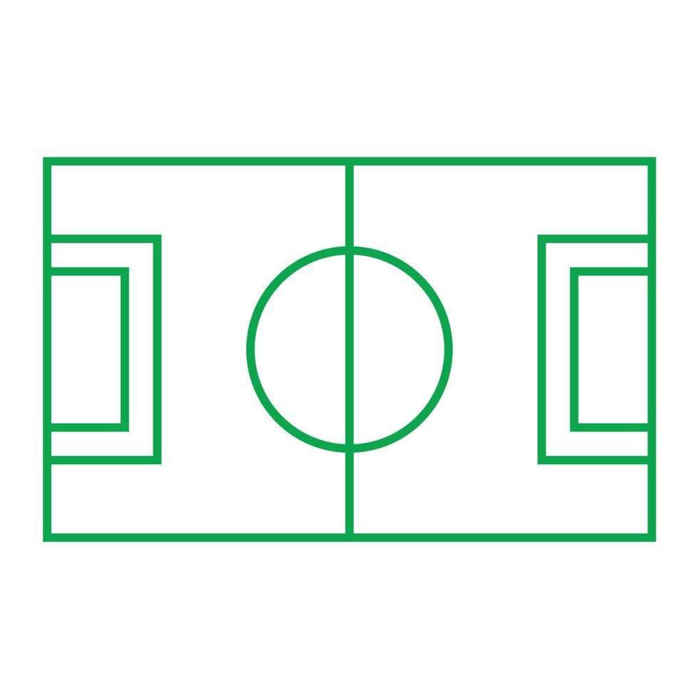 campo de futebol de vetor verde eps10 ou ícone de arte de linha de campo de futebol em estilo moderno moderno plano simples isolado no fundo branco