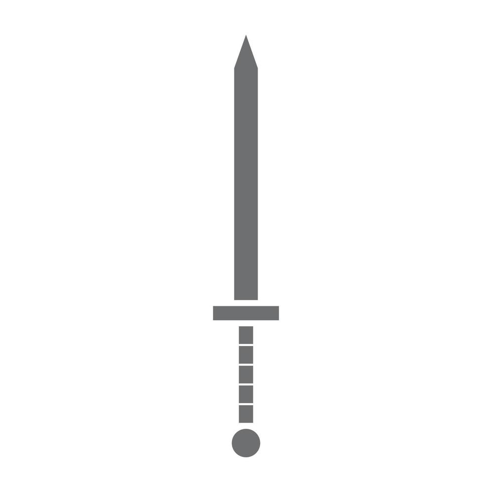 ícone de espada de vetor cinza eps10 ou logotipo em estilo moderno moderno plano simples isolado no fundo branco