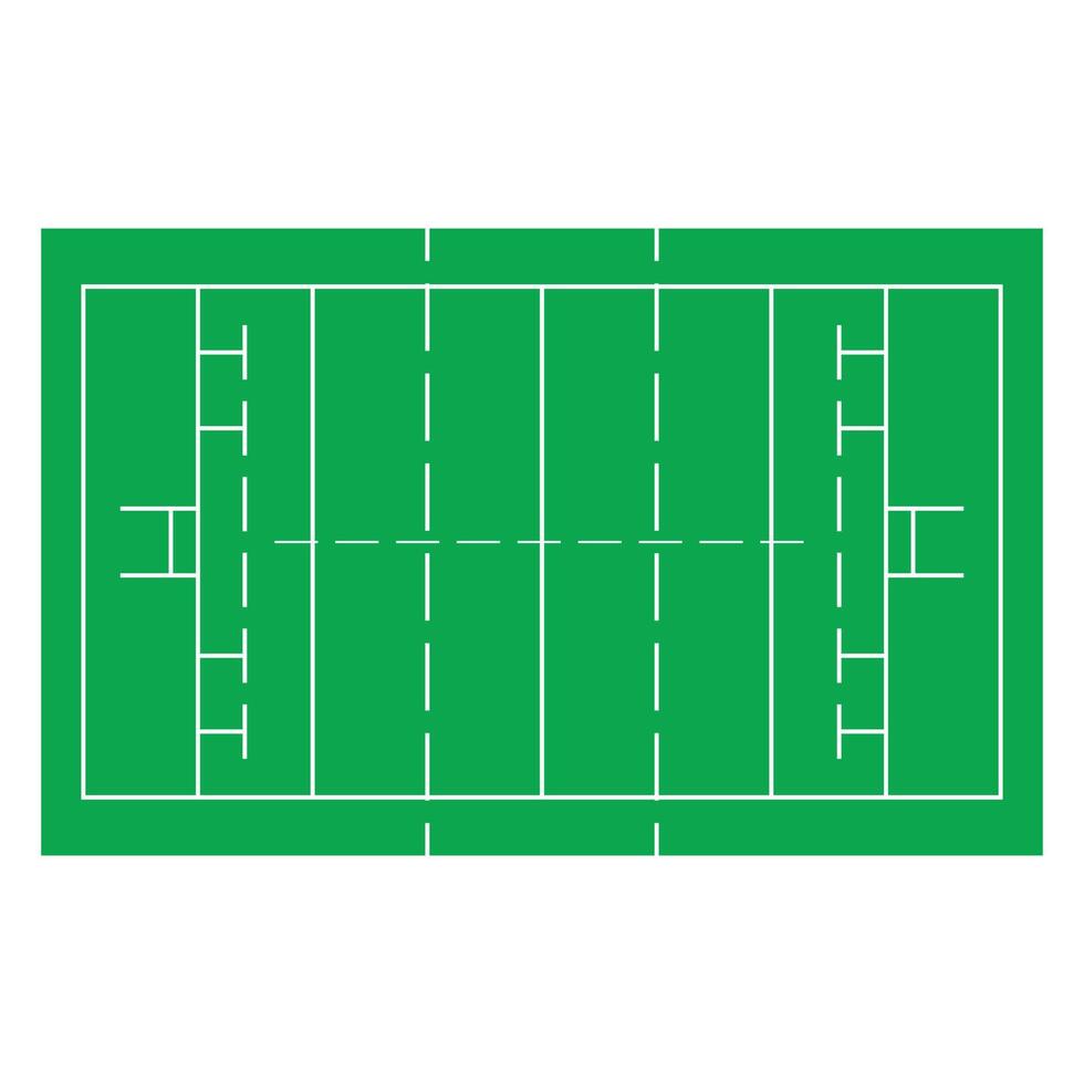 eps10 verde vetor campo de rugby ou ícone de campo em estilo moderno moderno simples plano isolado no fundo branco