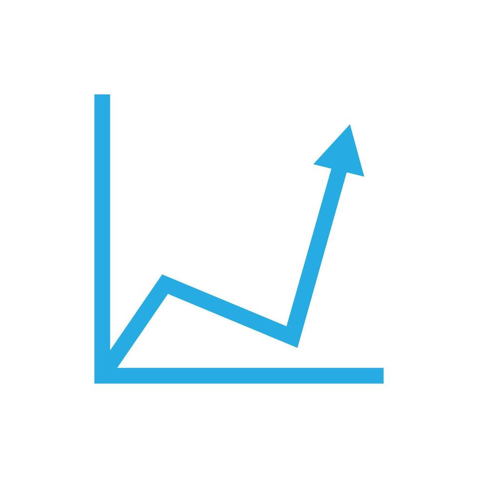 eps10 vetor azul crescente ícone gráfico ou logotipo em estilo moderno simples e moderno isolado no fundo branco