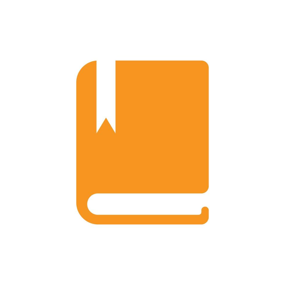 livro de vetor laranja eps10 ou ícone sólido de diário em estilo moderno moderno simples plano isolado no fundo branco