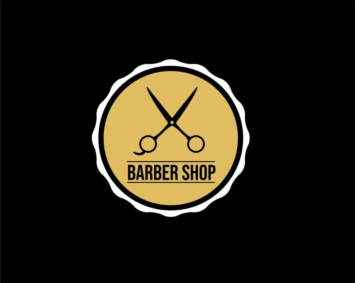 ícone de logotipo de barbearia simples vetor