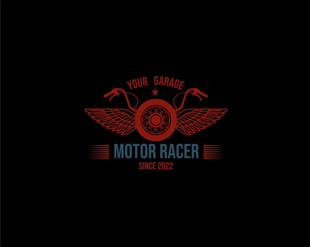 imagem de ícone de logotipo de moto de garagem vetor