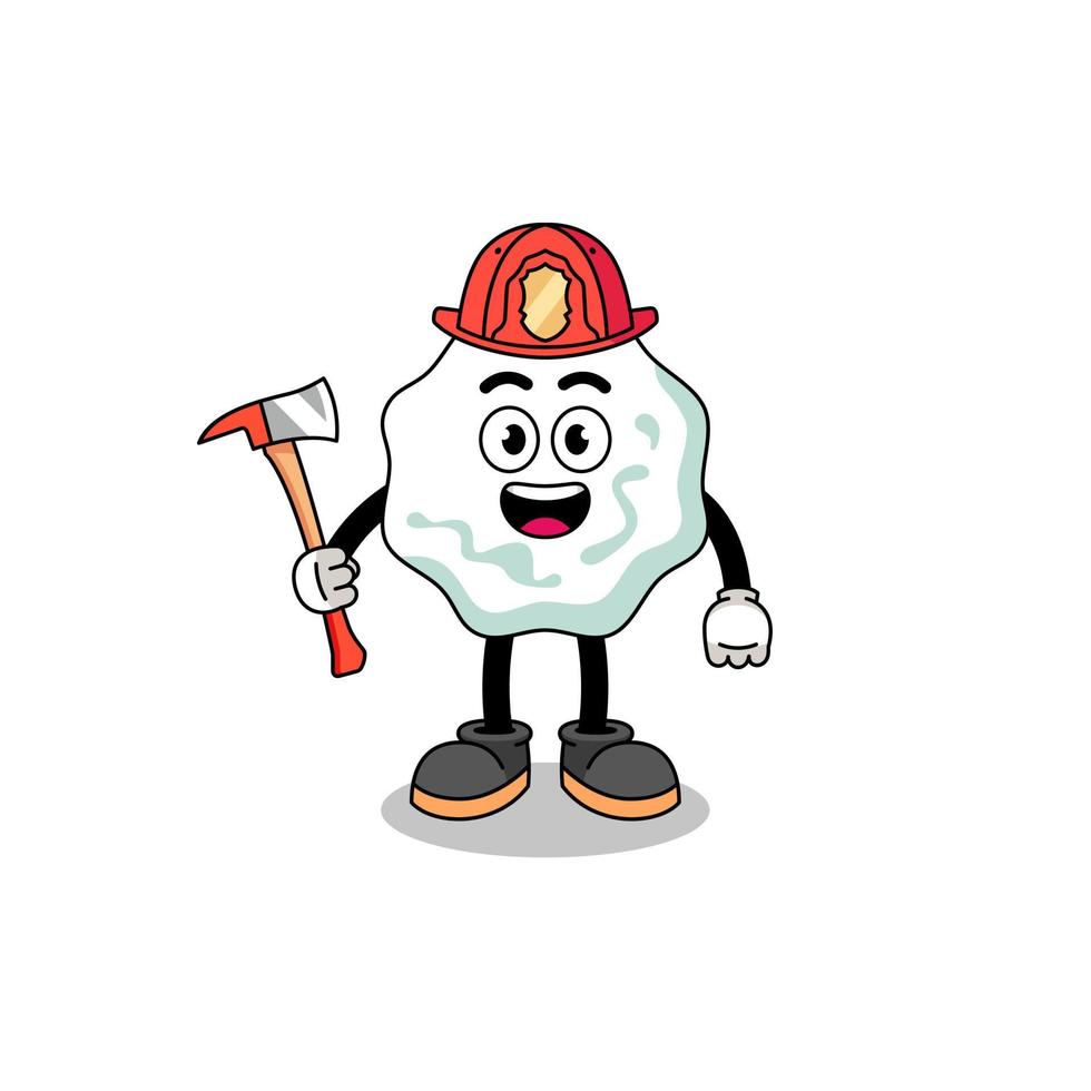 mascote dos desenhos animados de bombeiro de goma de mascar vetor