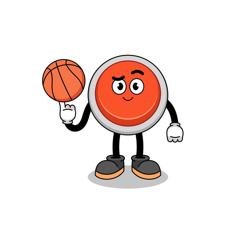 ilustração de botão de emergência como jogador de basquete vetor