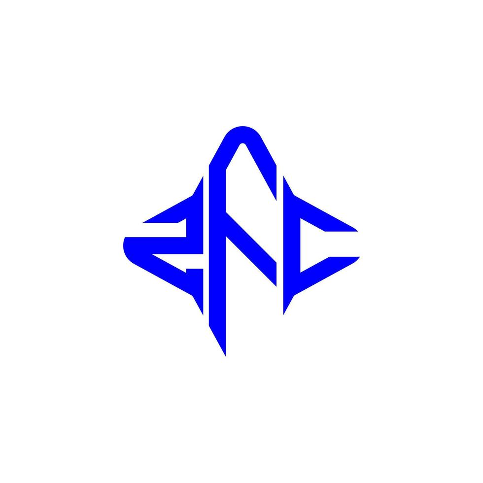 design criativo de logotipo de letra zfc com gráfico vetorial vetor
