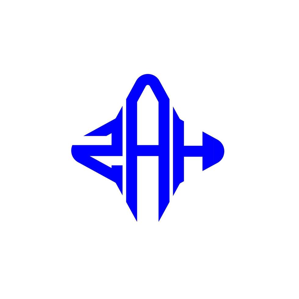 design criativo do logotipo da carta zah com gráfico vetorial vetor