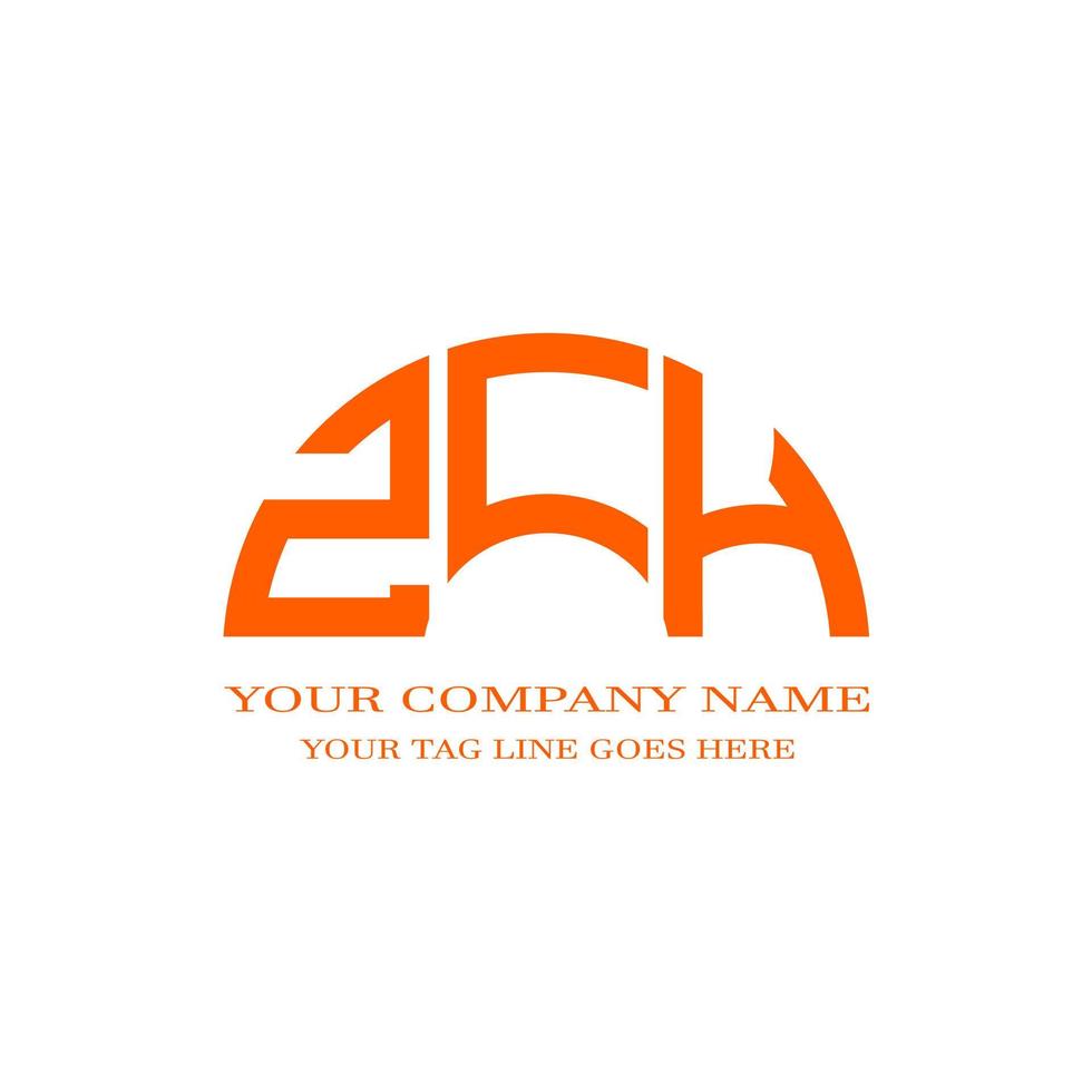 design criativo do logotipo da carta zch com gráfico vetorial vetor