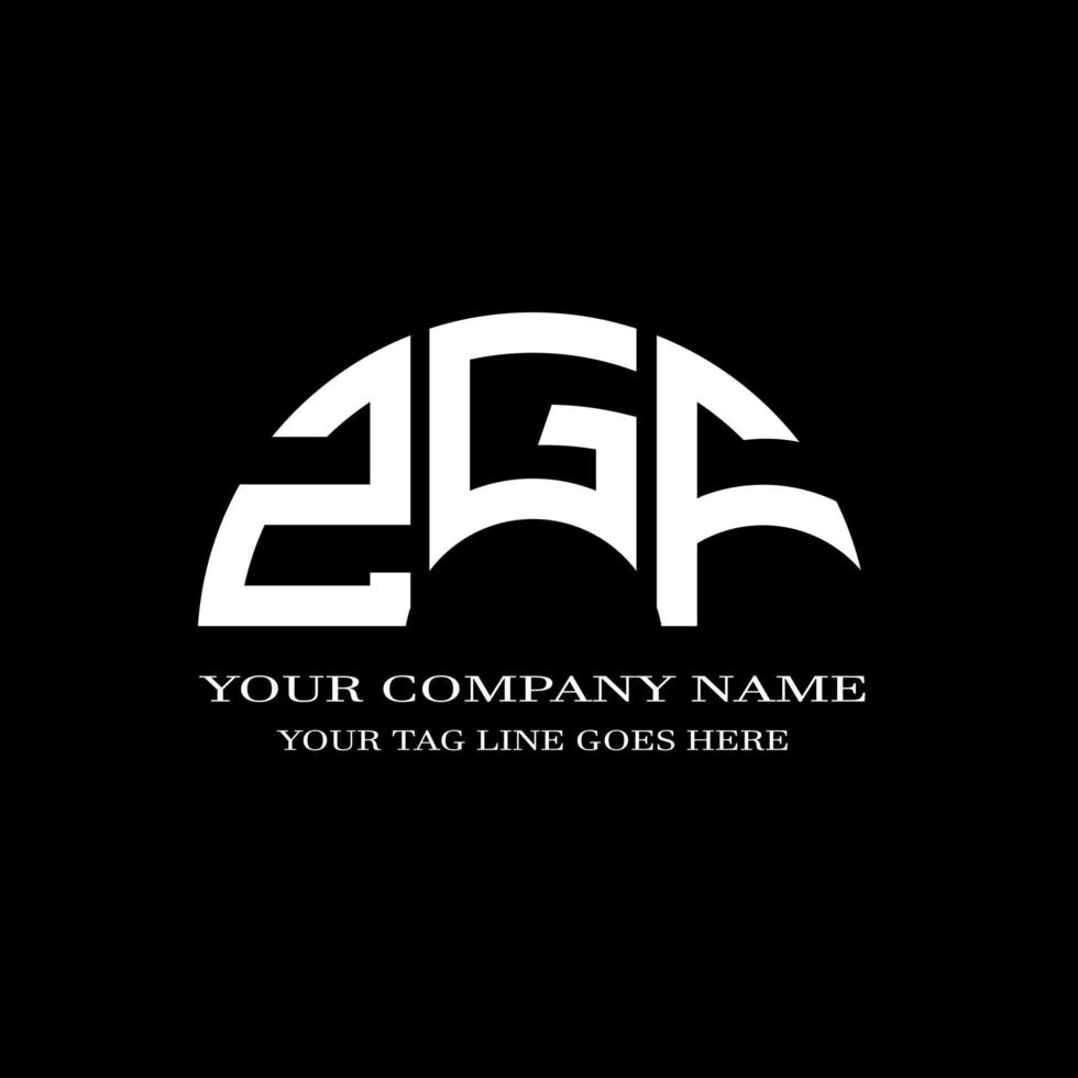 design criativo de logotipo de letra zgf com gráfico vetorial vetor