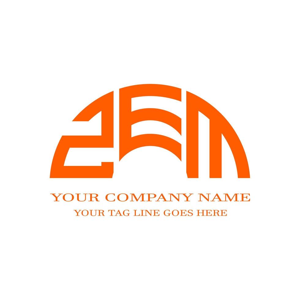 design criativo do logotipo da carta zem com gráfico vetorial vetor