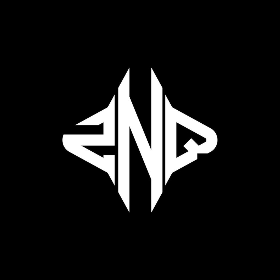 design criativo do logotipo da letra znq com gráfico vetorial vetor