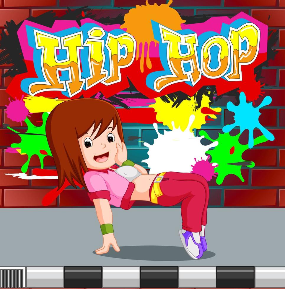 crianças dançando hip hop vetor