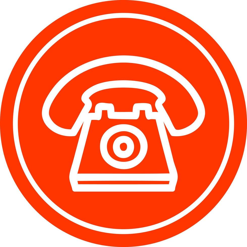 ícone circular de telefone antigo vetor