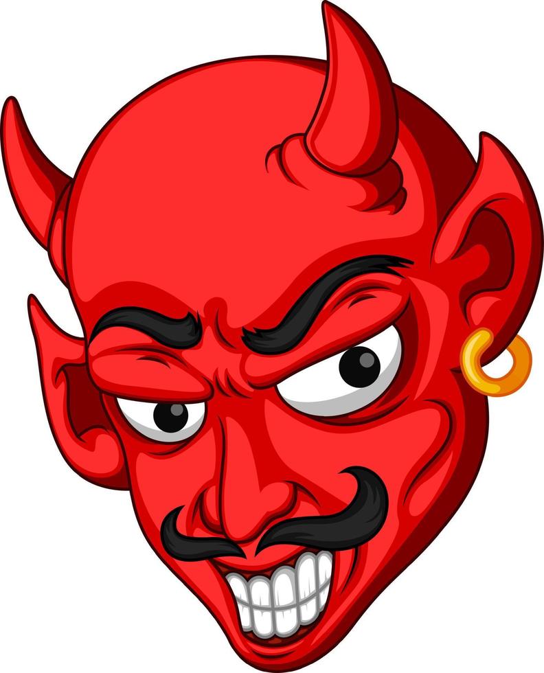 desenho de cabeça de diabo vermelho vetor