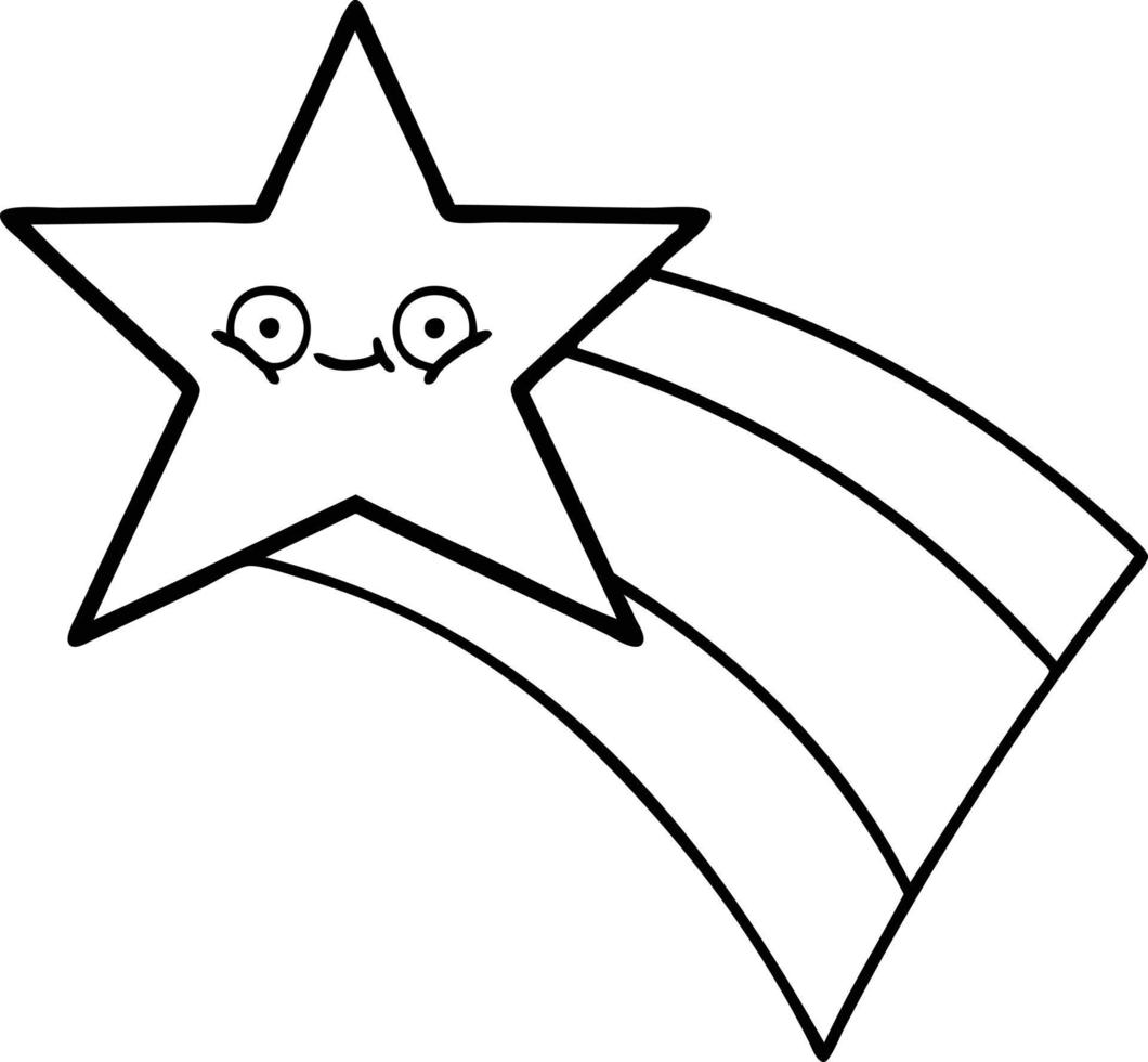 desenho de linha desenho animado estrela do arco-íris vetor