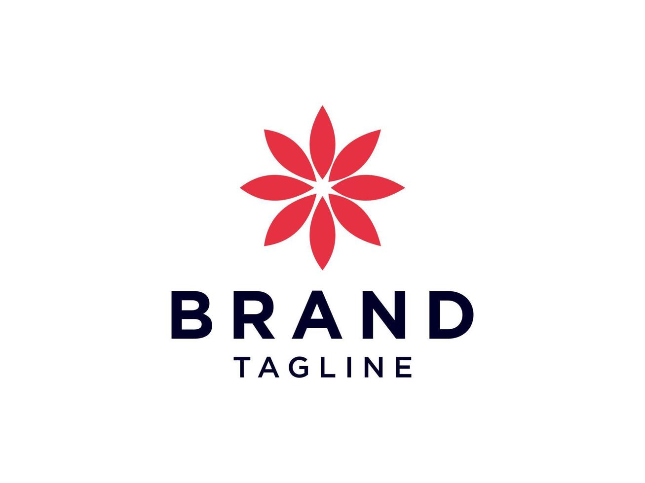 logotipo floral de bem-estar. folhas vermelhas assinam combinação isolada no fundo branco. utilizável para logotipos de natureza, cosméticos, saúde e beleza. elemento de modelo de design de logotipo de vetor plana.